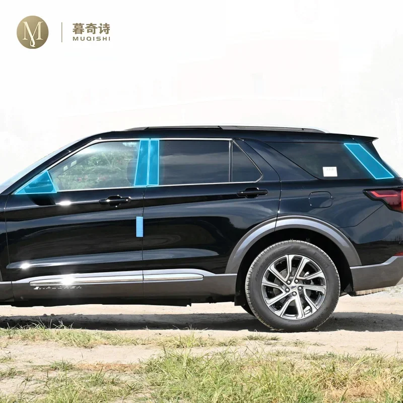 

Для Ford EXPLORER 2023-2024 автомобильная внешняя стойка окна B C, защитная пленка из ТПУ от царапин, ремонтная пленка против царапин PPF