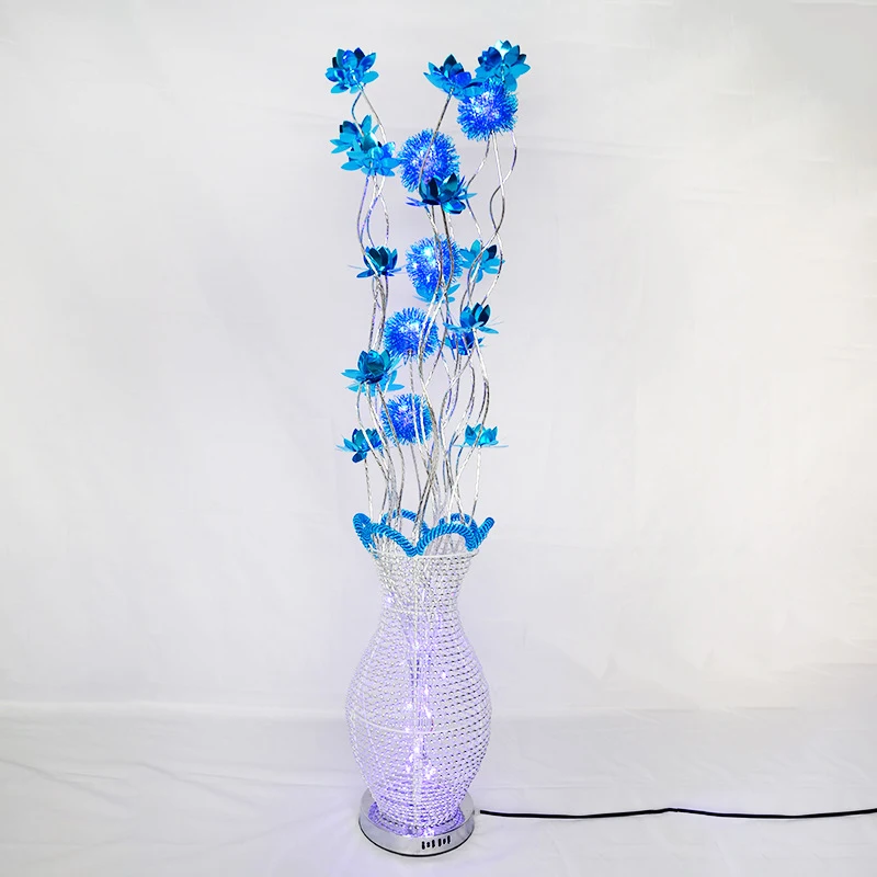 AFRA Nordic Blue Floor Lamp Modern Art Living Room Bedroom Hotel  Aluminum Wire LED Originality Flower Decorative Light