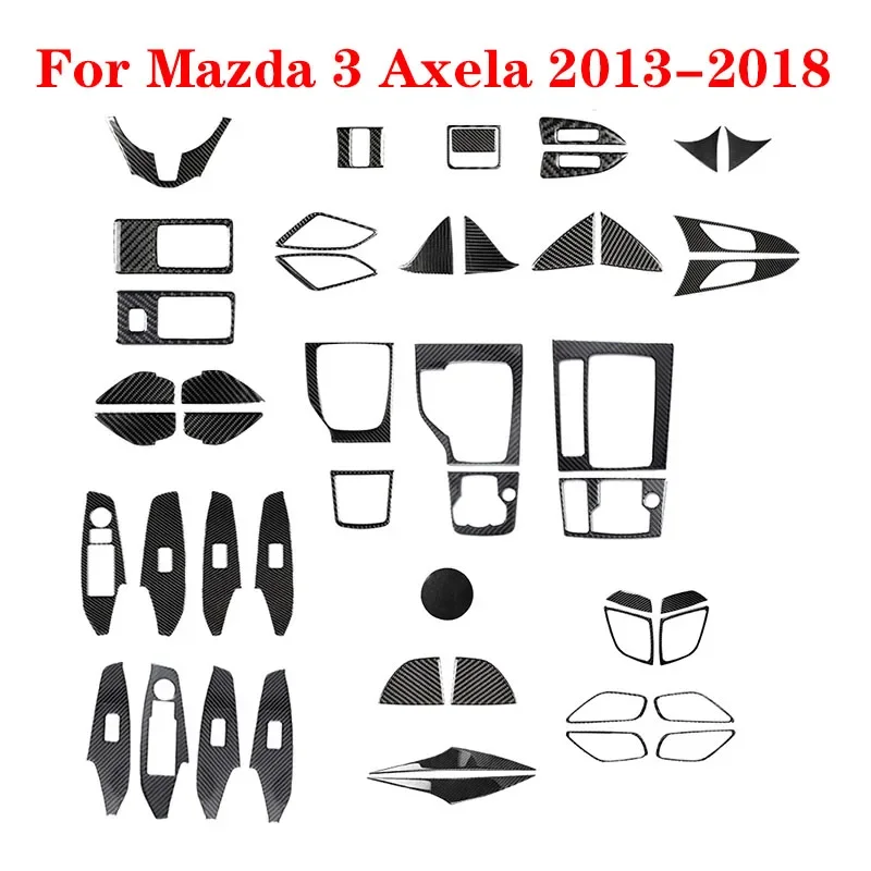 

For Mazda 3 Axela 2013 2014 2015 2016 2017 2018 Car Carbon Fiber Black Stickers Car Interior Decorative Accessories