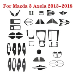 カーボンファイバーブラックステッカー,車内装飾アクセサリー,mazda 3 axela,2013, 2014, 2015, 2016, 2017, 2018