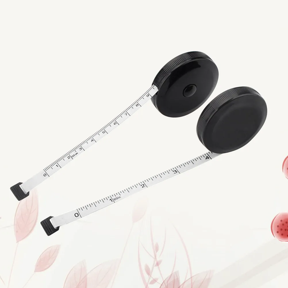 2Pcs 150Cm 60Inch Automatic Retractable Tape Measure Dual Scale Round Mini Measuring Tool for Garment Waist Circumference