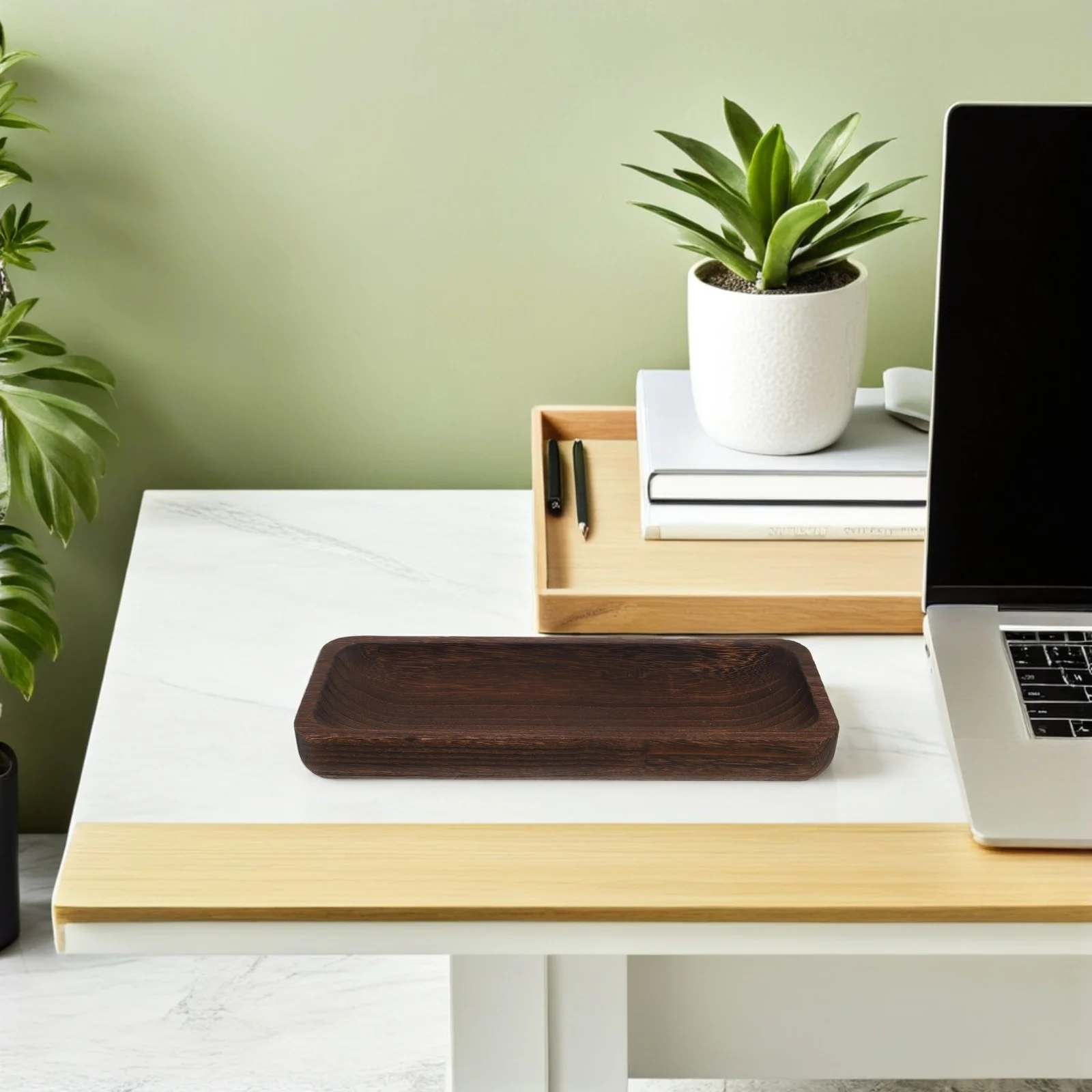 

Rustic Rectangular Wood Decorative Tray 31.8x11.8cm Kitchen Counter Bathroom Organizer Farmhouse Tray Jewelry