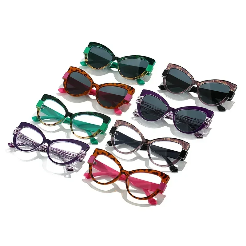 Fashion Large Frame Sunglasses Ins Personality Hundred with UV Protection Sunglasses for Women Retro Cat Eye Sun Glasses - Image 4