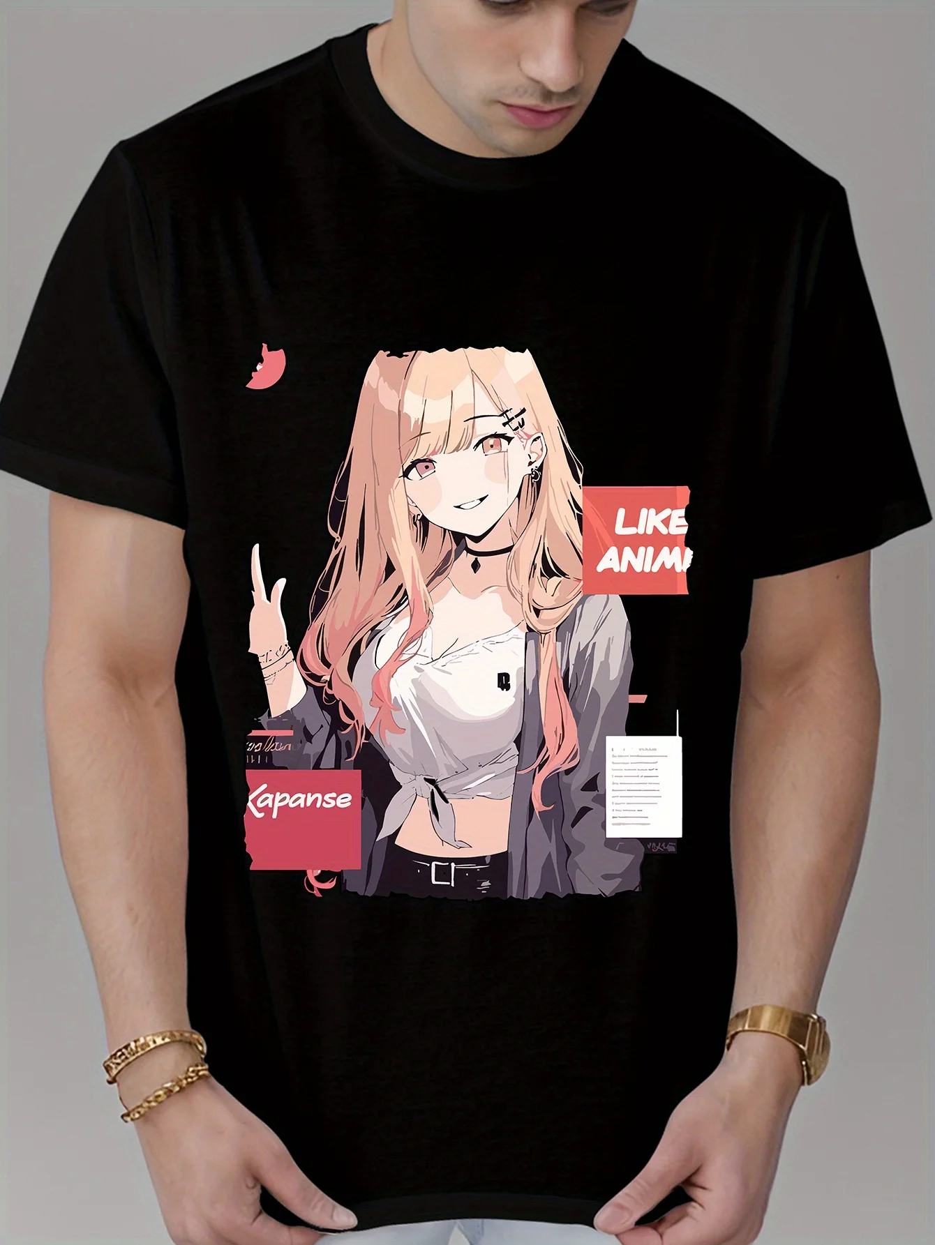 Love To Laugh Sexy Anime Beauty, Four Seasons Short Crew Neck Street Style 100 % Cotton T - Shirt, Men' S