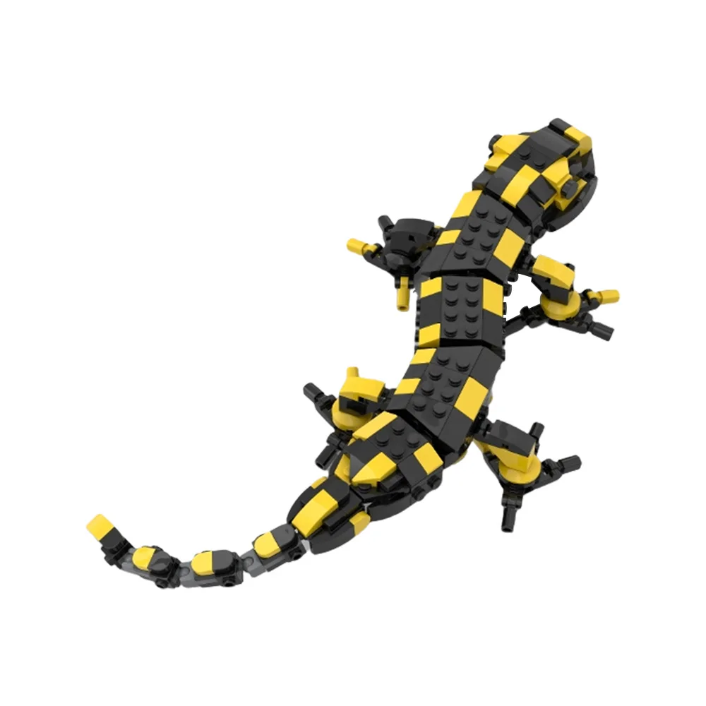 BZB  MOC-97315 Fire Salamander Gecko Animal Model Chameleon Assembling Toys for Children Building Block Set for Kids Gift