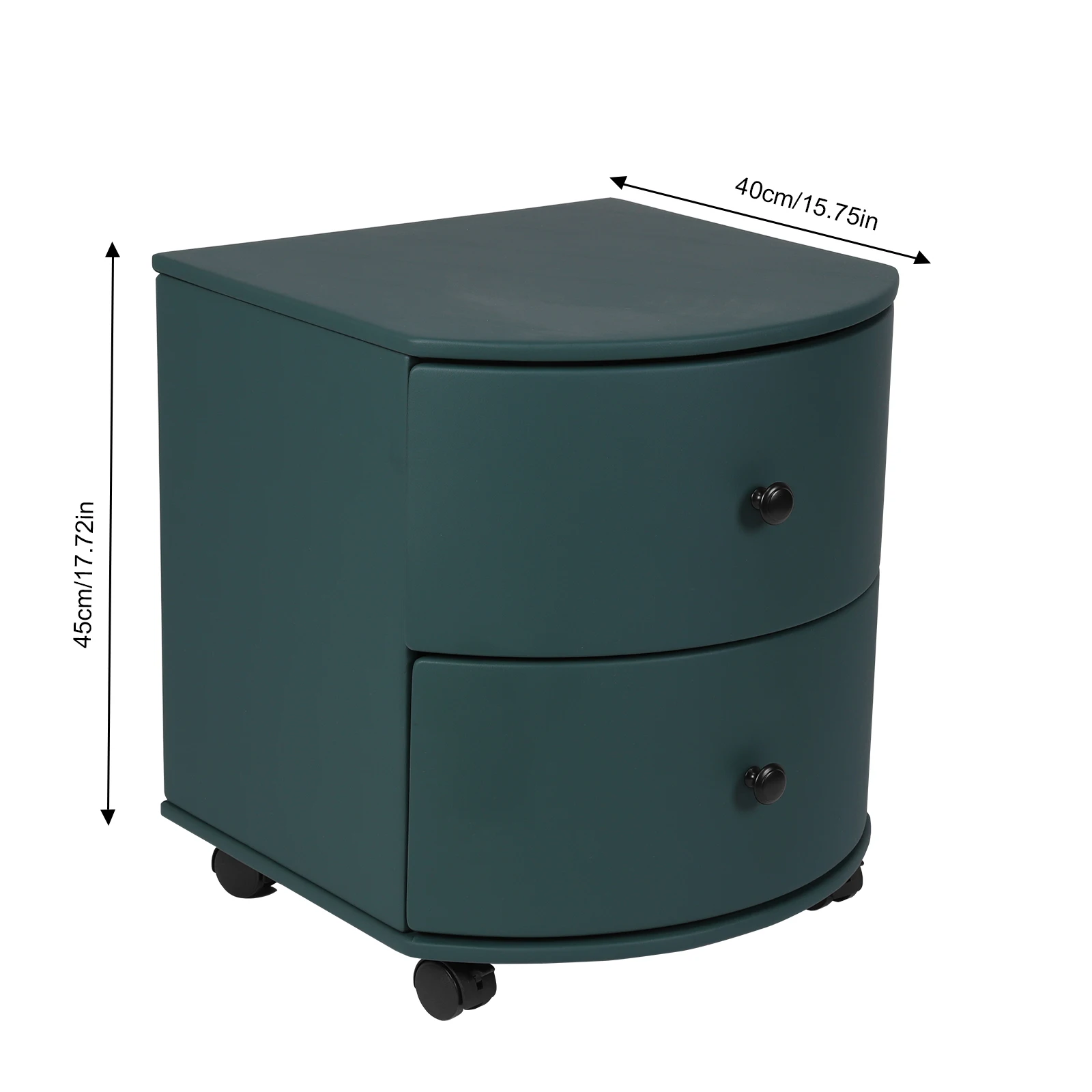 Creative Bedroom Desk with Wheels & Drawer Mini Round Bedside Desk Large Capacity for Living Room & Balcony