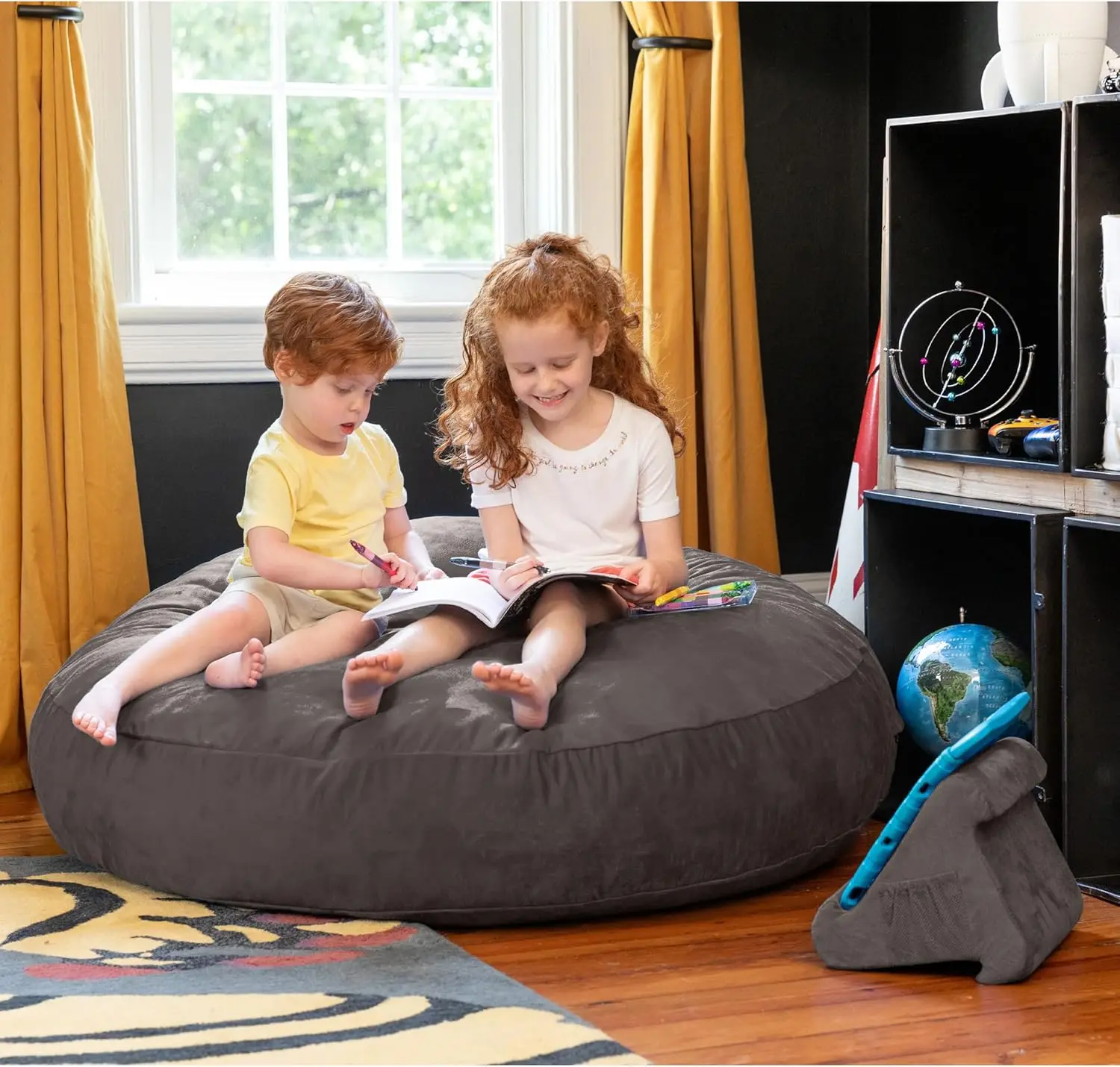 4-Fuß-Sitzsack-Stuhl und Crash-Pad, Anthrazit