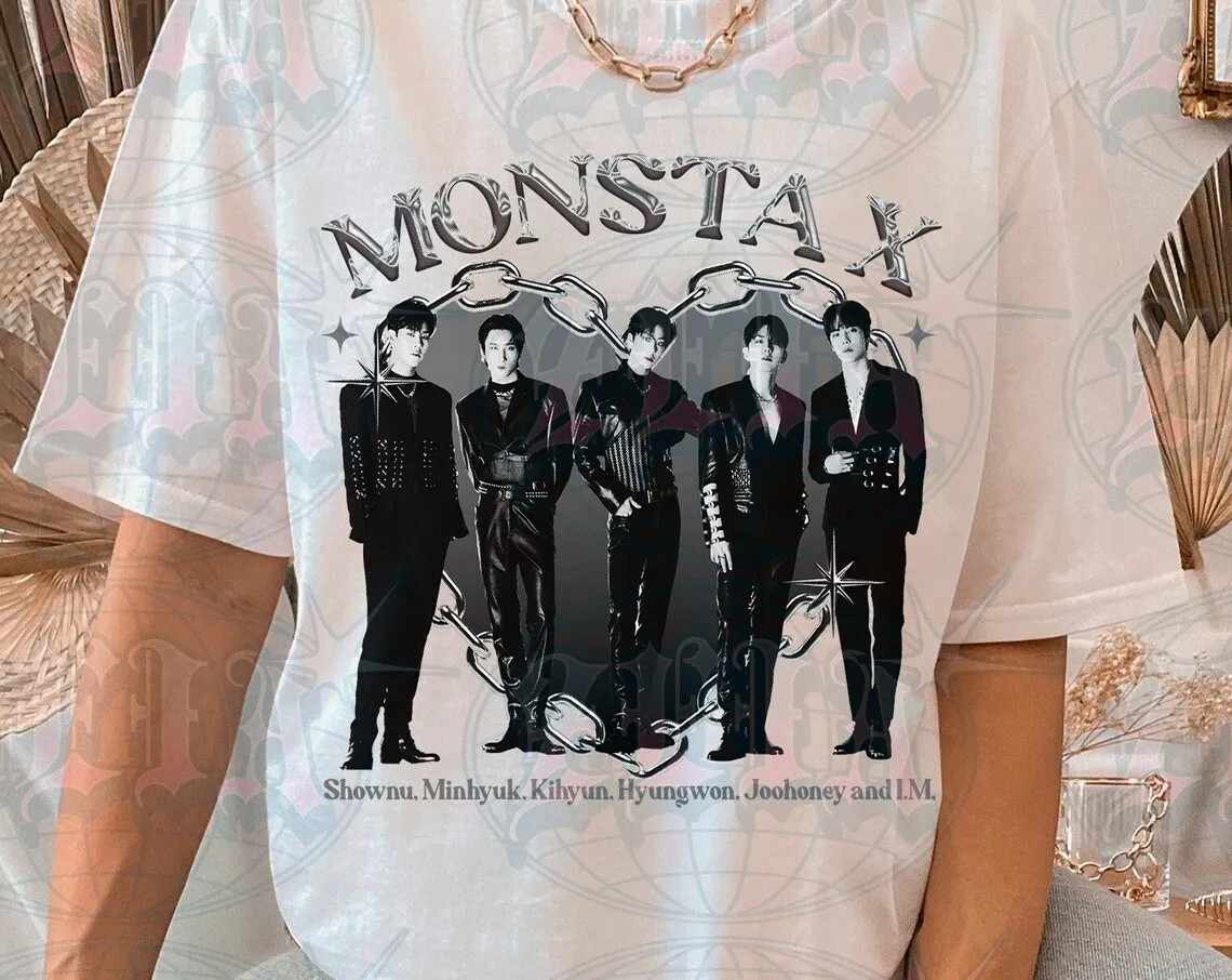 Monsta x Y2K Tee - Monsta x Shirt - Kpop Shirt - Kpop Gift for her or him - Kpop Y2K T-shirt