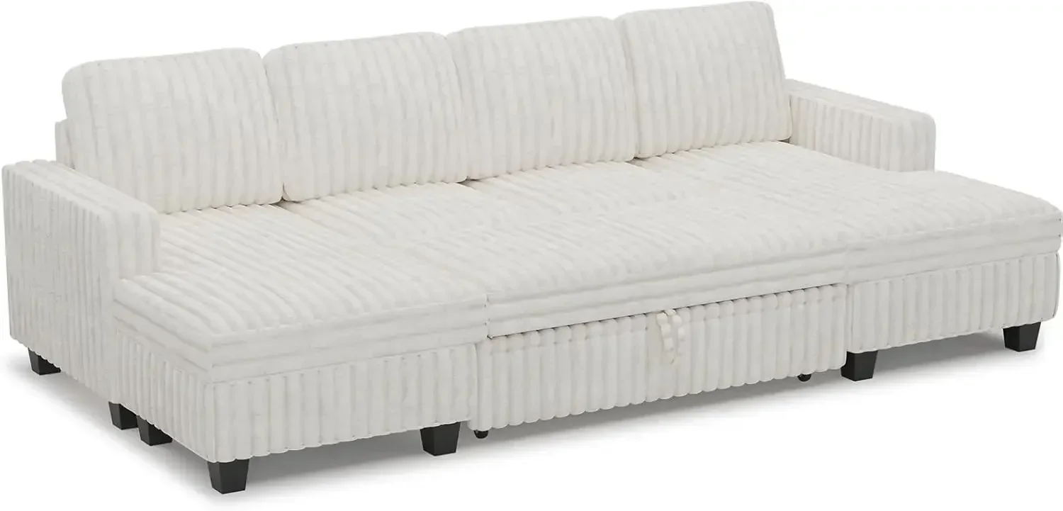 Modular Sectional Sleeper Sofa with Pull-Out Bed & Storage