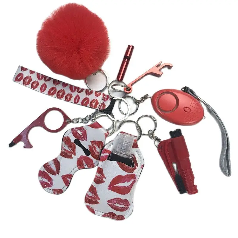 Factory Price Women Outdoor Self Defense Keychain Accessories Set Emergency Personal Protection Safety Alarm Women Product