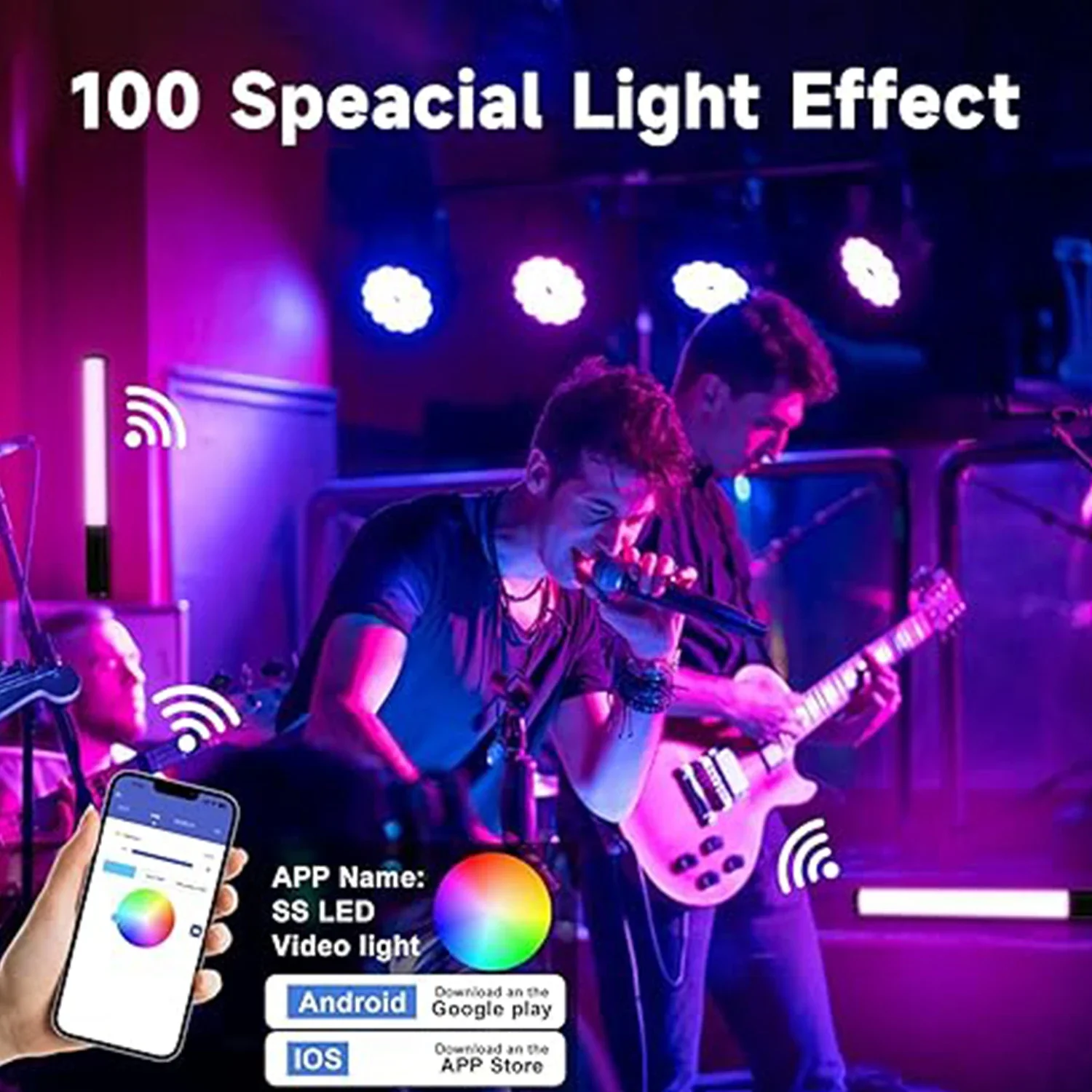 SuteFoto TW20 RGB 다채로운 스틱 라이트 휴대용 LED 라이트 완드 CRI 95+ 2800K-10000K 사진 스튜디오 램프