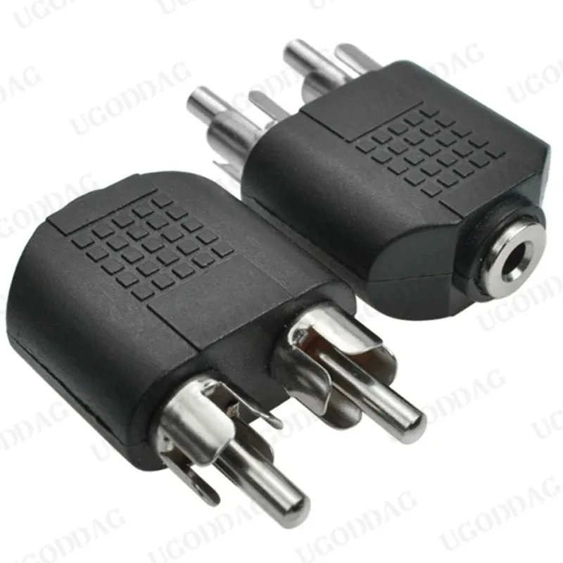 Conector de Audio estéreo hembra a 2 RCA macho, convertidor para altavoz, 3,5mm