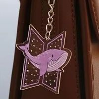 Cartoon Cute Acrylic Dolphin Keychain 1/2/3Pcs Set Car Key Holder Bag Charm Pendant Neat Keyring Hanging Decoration Gifts