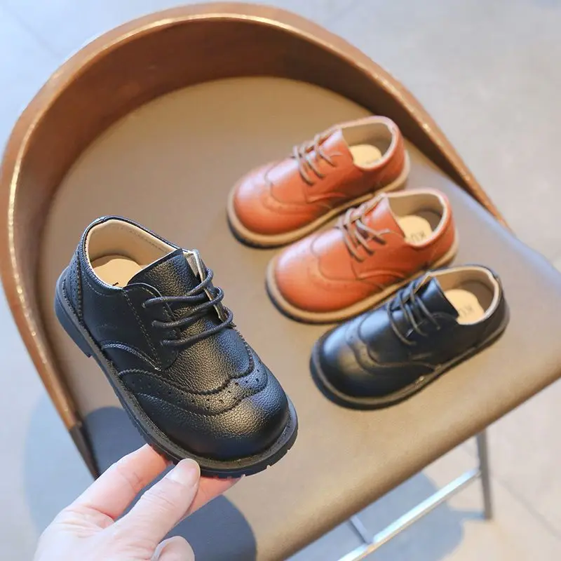 

Новая тенденция, детская кожаная обувь для мальчиков, повседневные кроссовки в корейском стиле, мягкая подошва, дизайн в британском стиле, всесезонная прогулочная обувь для малышей