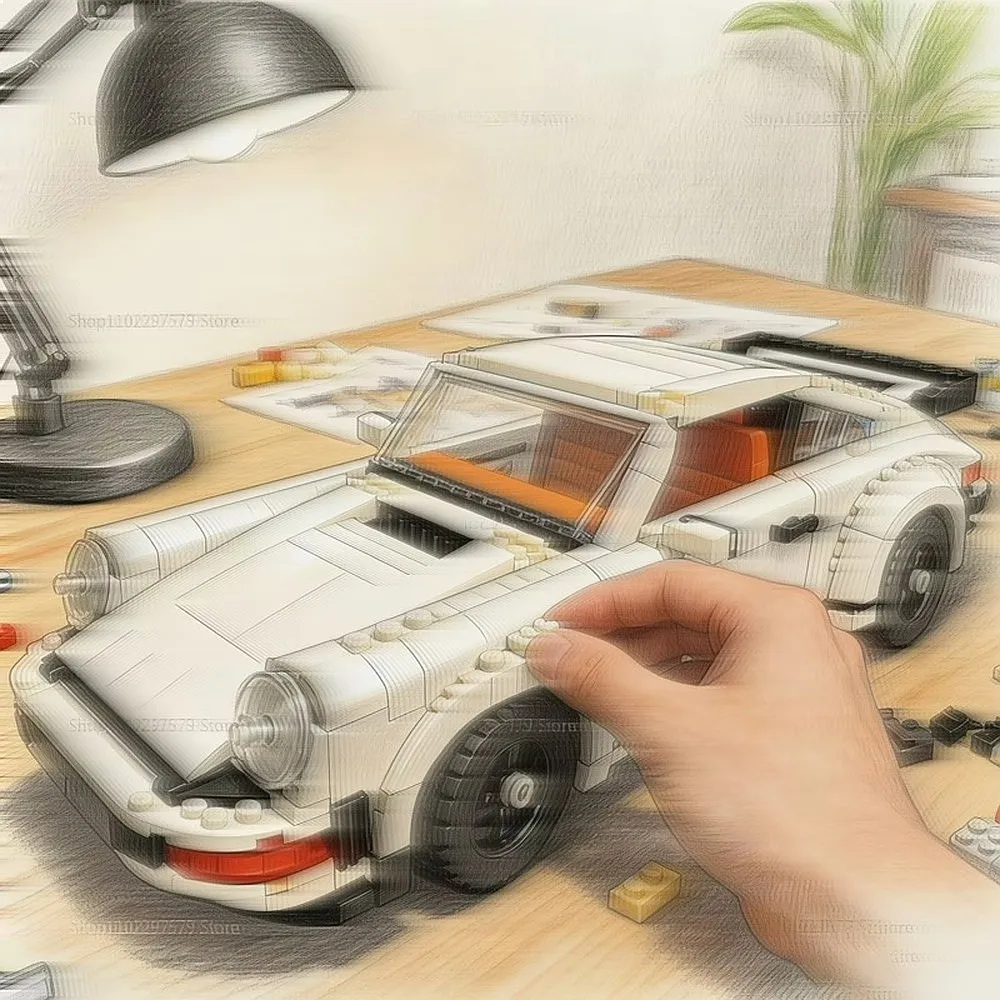 1458PCS new model retro car assembly figurine, car classic vehicle – perfect for DIY christmas gifts for friends view 5