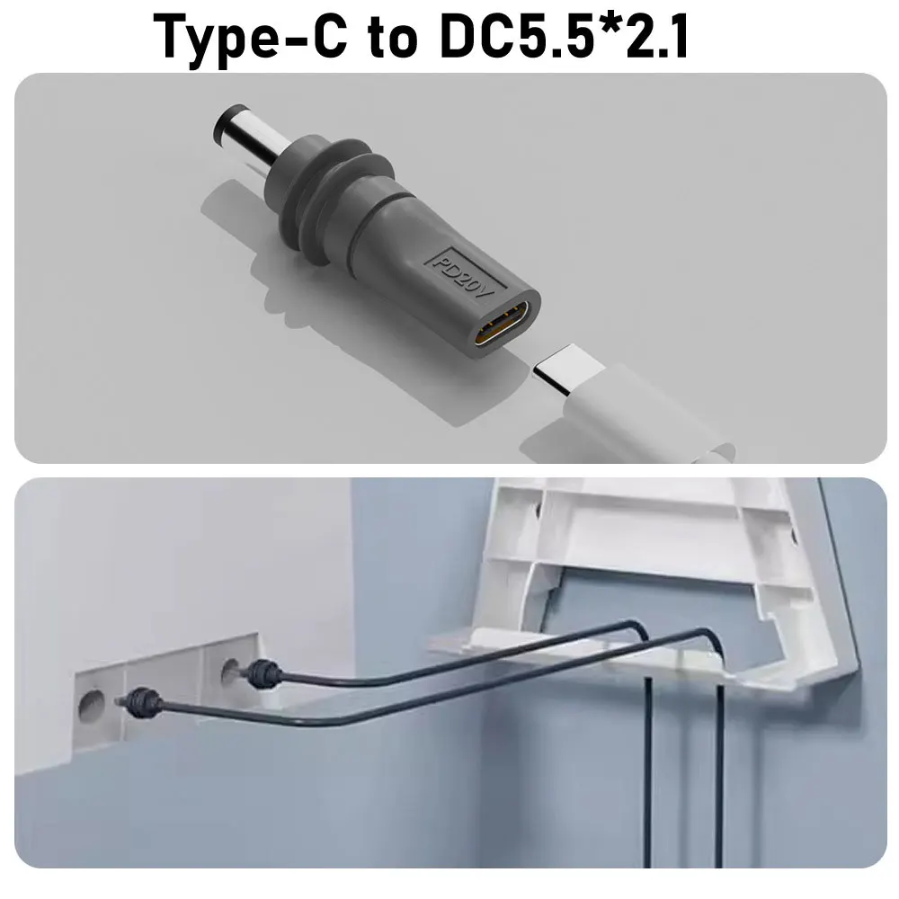Starlink Mini GEN3 PD 100 واط USB C أنثى إلى DC5521 ذكر موصل تهمة برميل جاك قابس طاقة نوع C إلى تيار مستمر/D إلى D محول الطاقة