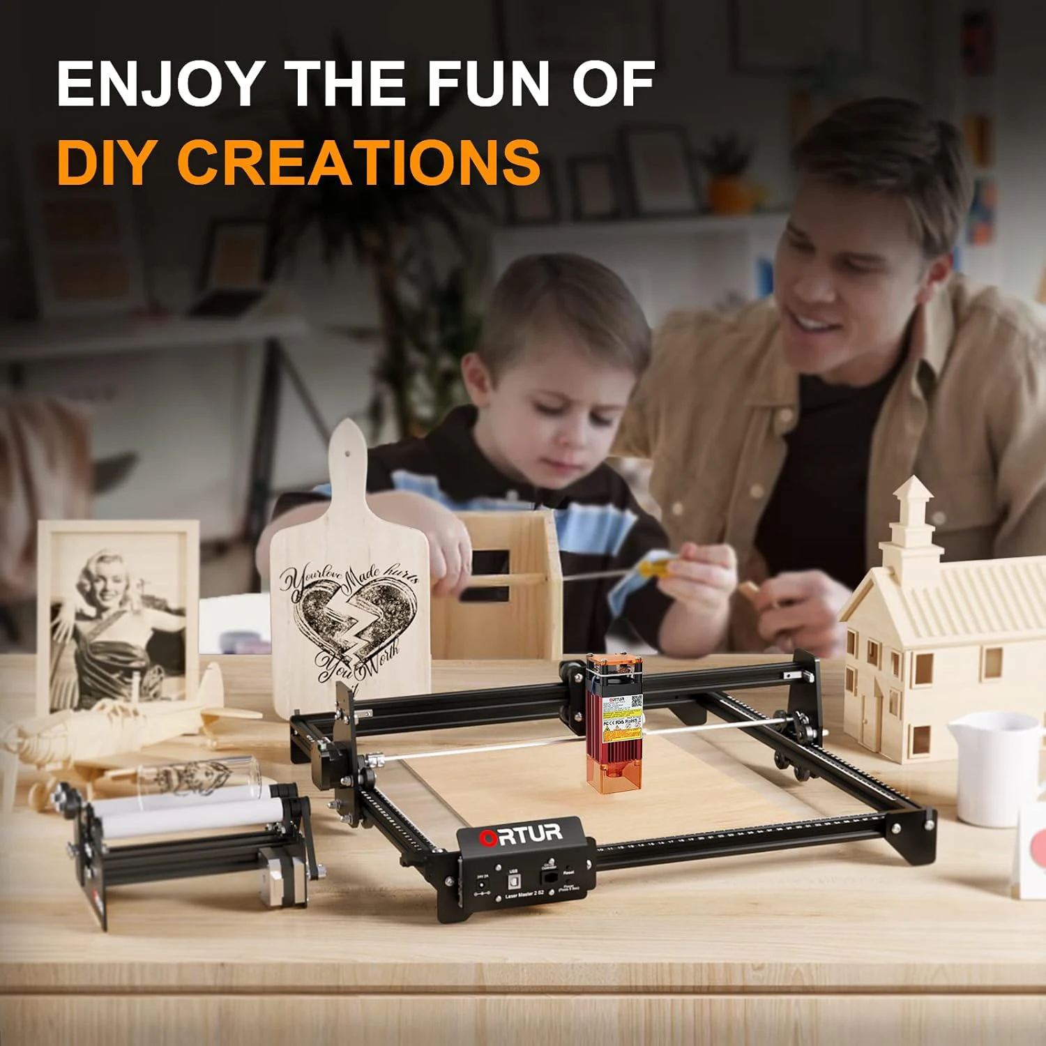 Ortur OLM2 S2 LU2-2 2A 2W Fine Laser Engraver Desktop CNC Machine for Wood Leather Paper