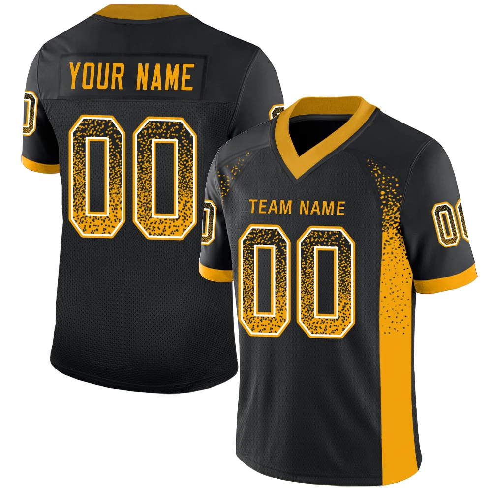 

American Football Jersey Custom Design Gradient Color Printing Team Name Number Football Shirt Outdoor Rugby Jersey Men/Youth