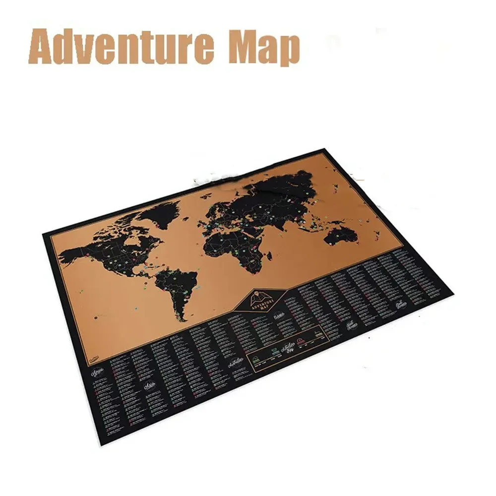 Deluxe Adventure Scratch Maps With 300 Bucket List Experiences - High Quality Global Travel Scratch Off Maps As A Perfect Gift