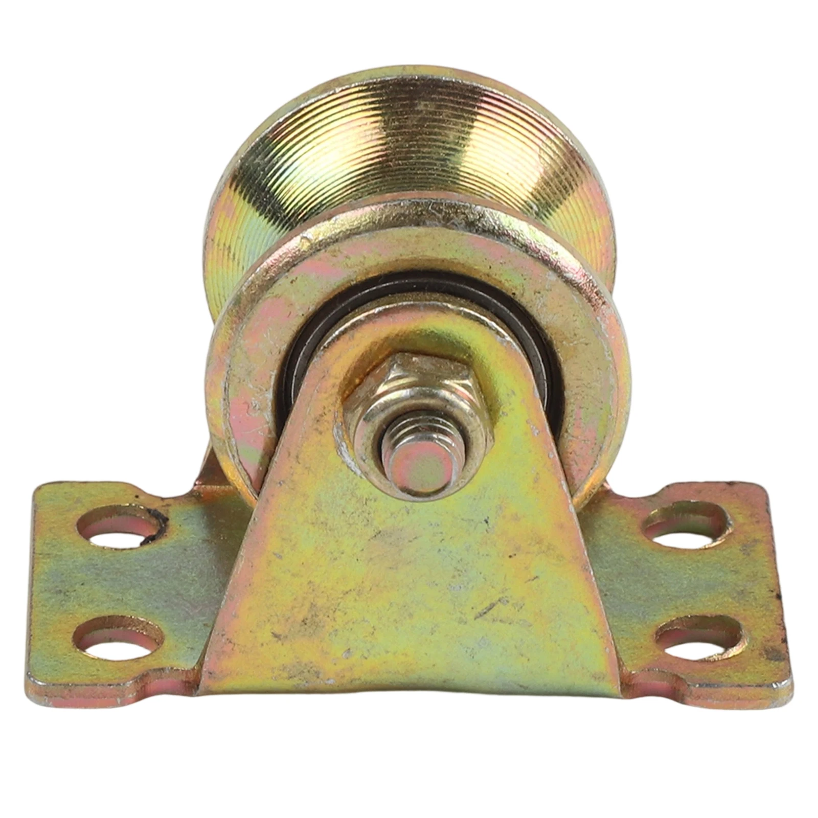 Bloque de polea de una sola rueda, 4 tornillos autorroscantes para cuerda de escalada para Fitness en casa, máquinas industriales, color dorado