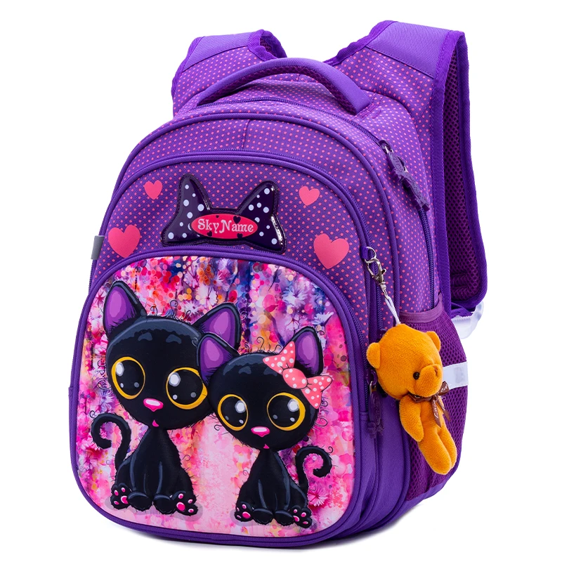 Mochilas ortopédicas para niñas, mochilas escolares con dibujos animados en 3D para niños, mochilas escolares para estudiantes de escuela primaria,