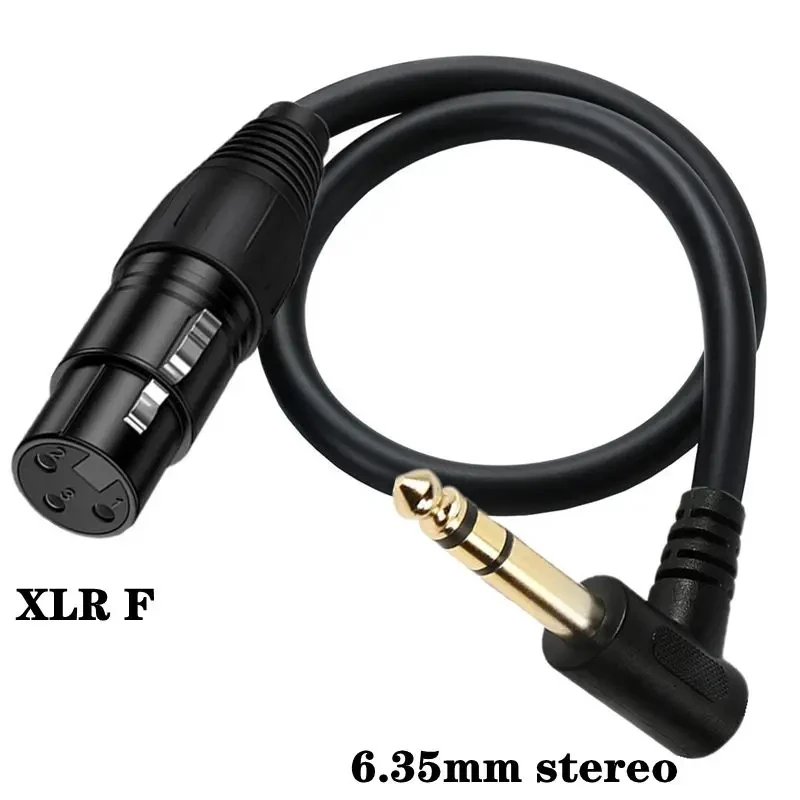 Environmentally Friendly Pure Copper Core XLR Male Female To 90 ° Elbow 6.35mm Stereo Male Amplifier Mixer Guitar Adapter Cable