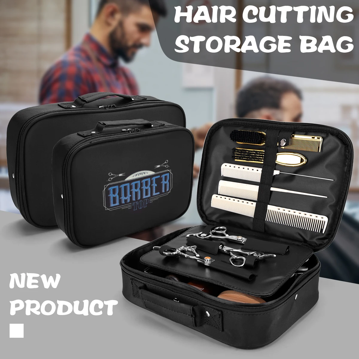

Barber Hair Scissors Bag Salon Hairdresser Handbag Clipper Box Portable Barbershop Hairstyling Tools