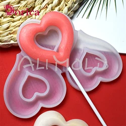 Dorica Love Heart Shape Epoxy Resin Mold Cake Decorating Tools Diy Chocolate Lollipop MouldKitchen Supplies Silicone Bakeware