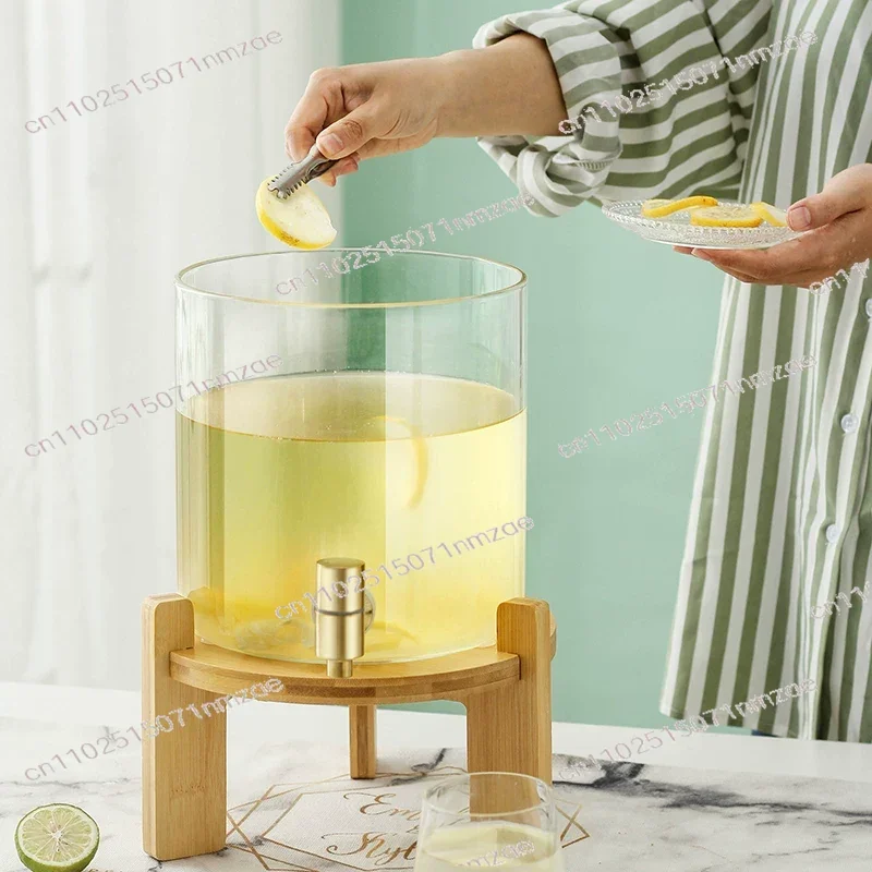 3.5-8L High Temperature Resistant Tripod Juice Barrel with Faucet Buffet Beer Cold Drink Beverage Container