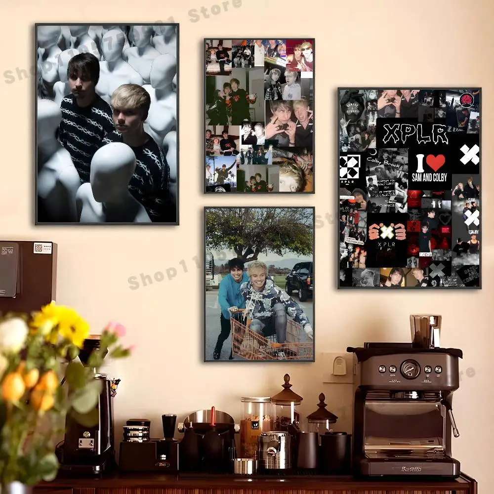 CP BL Funny S-Sam and Colby Poster Sticker Classic Art Painting for Home Bedroom Cafe Office Wall Decor