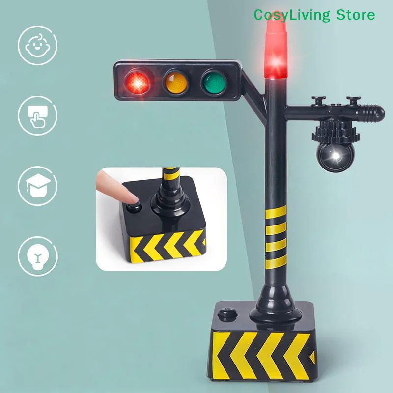 [CL]Mini Traffic Signal Light Toy Model Simulation Road Sign Scene LED Kid Traffic Safe Education Learning Toy Car Accessories