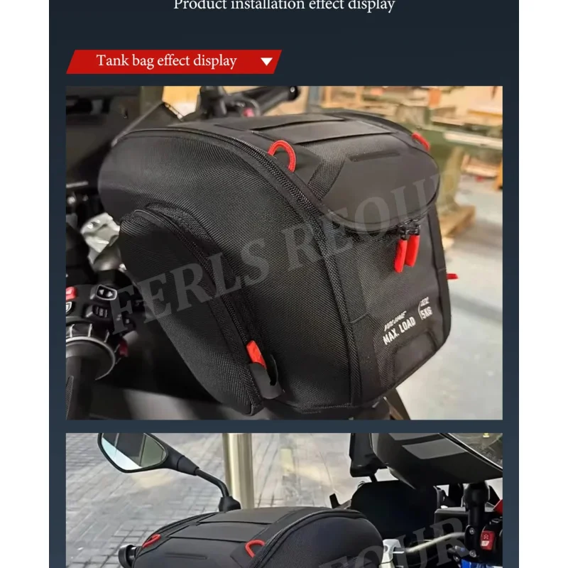Bolsa de Tanque de Motocicleta Impermeable Negra de 12L, Mochila, Kit de Bloqueo Rápido para BMW R1300GS ADV Adventure 2024-2025