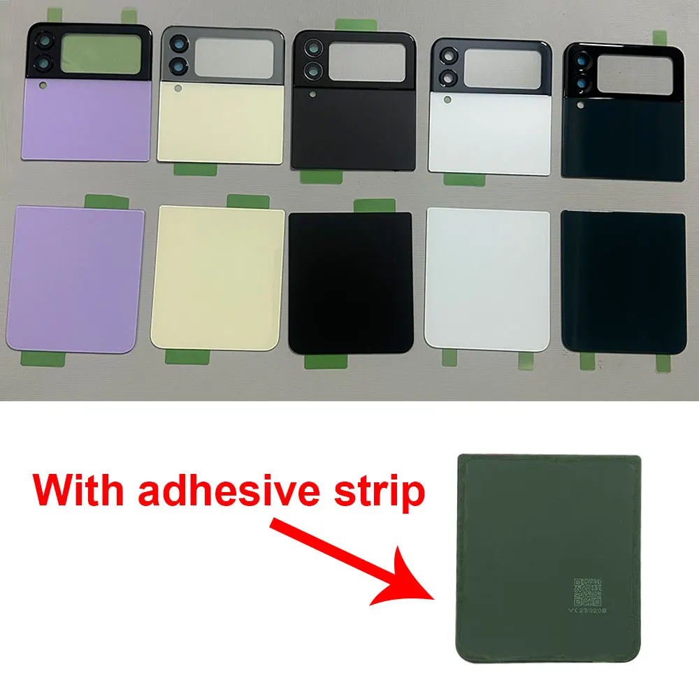 Tiras de Vidro Traseiras Inferiores para Samsung Z Flip3 5G F7110 F711U F711N – Substituição para Tampa Traseira da Bateria do Flip 3 + Tiras de Vidro Inferiores