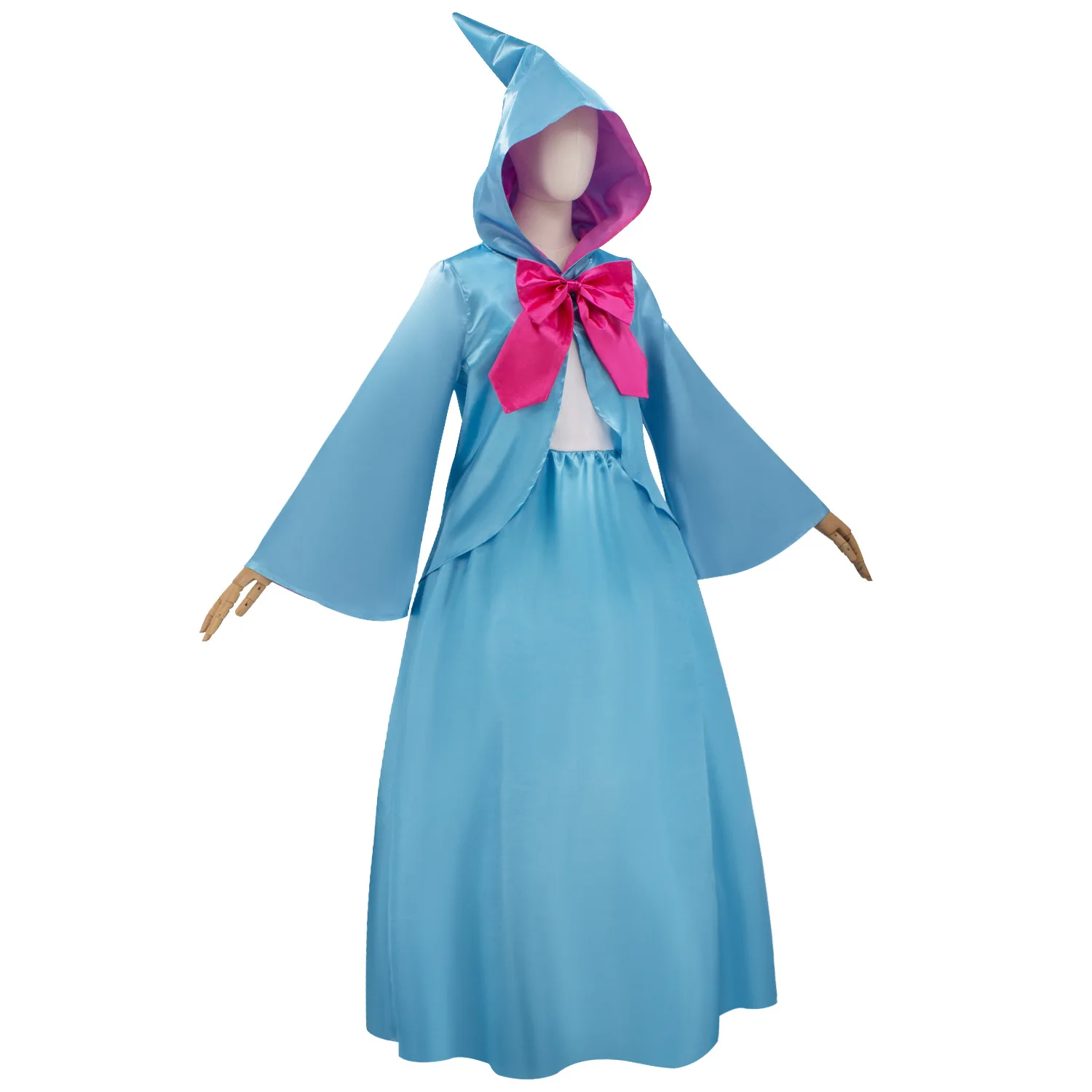 Damenbekleidung Qiyuan Fairy Godmother Robe Luxuriöses Kapuzenkleid mit Umhang Halloween Cosplay Karnevalsparty Musterkostüm – Detail 8