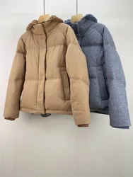 Veste à capuche amovible en duvet d'oie en cachemire pour femme, manteau d'hiver pour le froid, manches longues, L *, nouveau