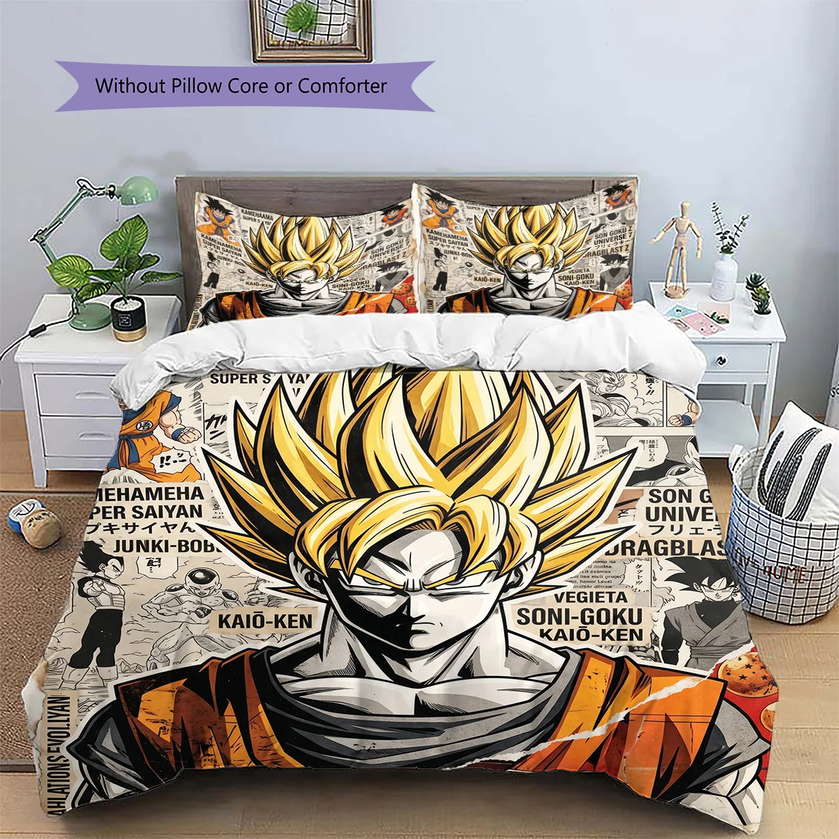 Dragon Ball Pillowcase & Duvet Cover Set | Collectible Dragon Ball Bedding | Gift for Fans YUN6511