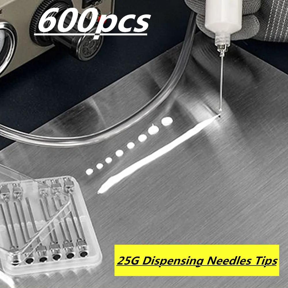 

25 г дозирующие иглы, наконечники, шприцы, тупые иглы из нержавеющей стали, 600 шт., набор для промышленных дозирующих инструментов