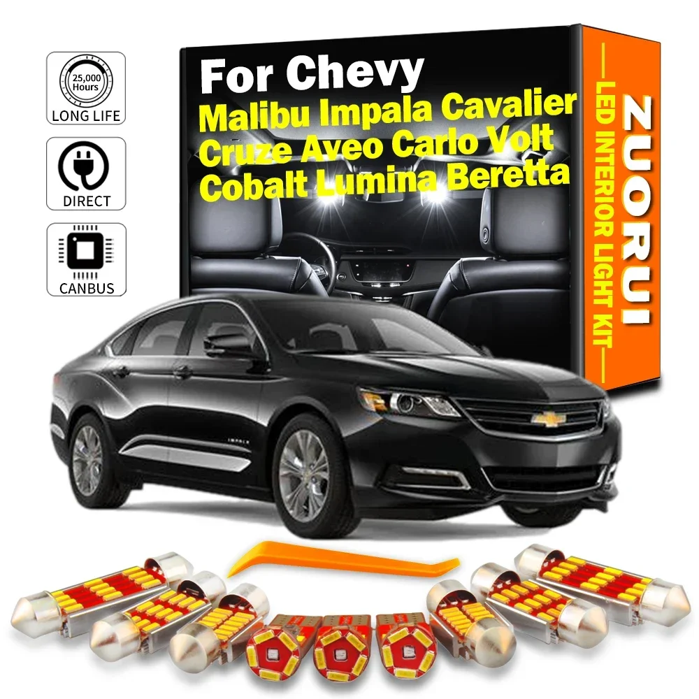ZUORUI-Canbus LED Kit Interior Dome Luz para Chevrolet, Chevy, Malibu, Impala, Cruze, Aveo, Beretta, Cavalier, cobalto, Lumina, Carlo