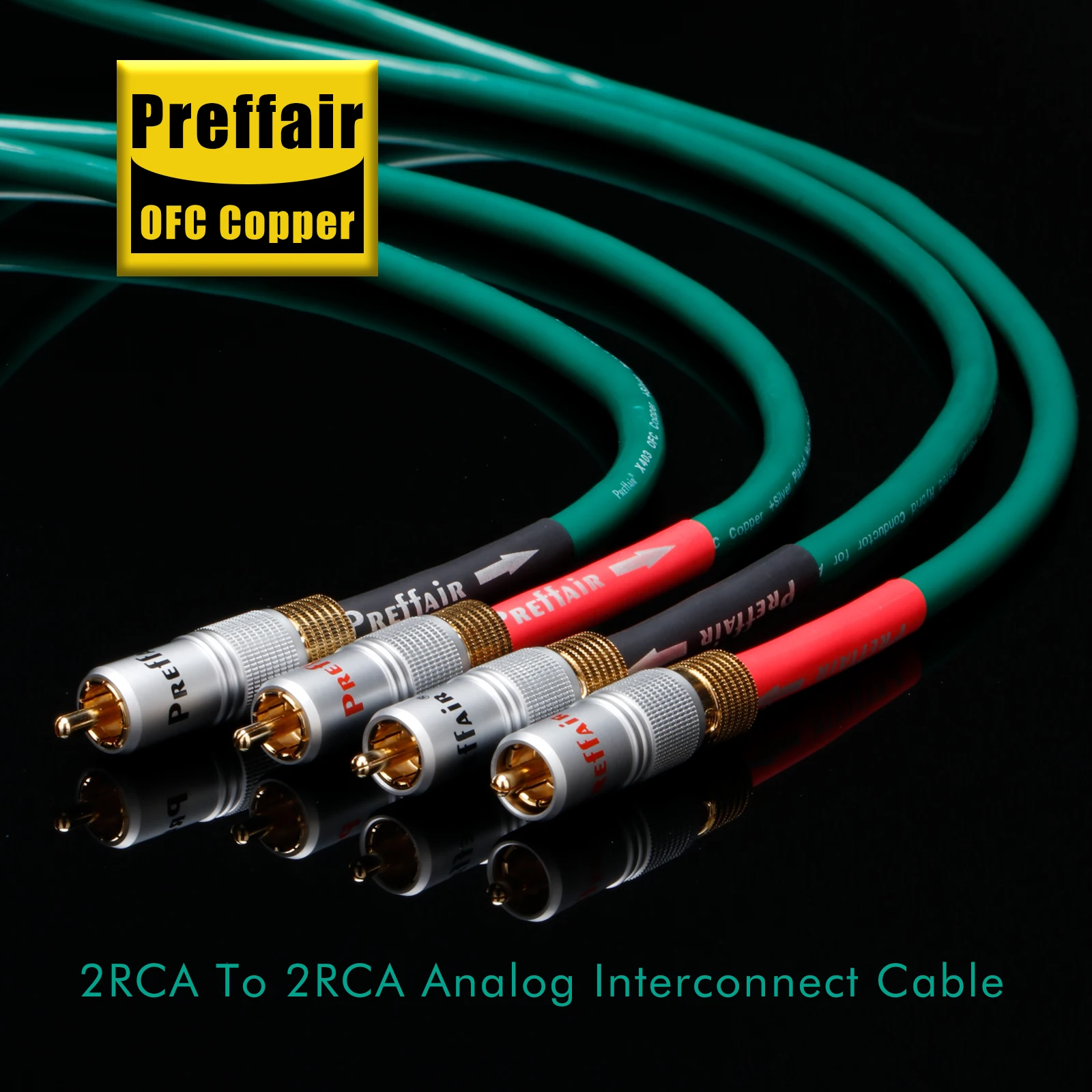 

1 Pair Preffair X403R1716 RCA Interconnect Audio Cables HIFI Audio Copper Silver Mixed Conductor RCA Cables for AMP/Mixer/CD/DVD