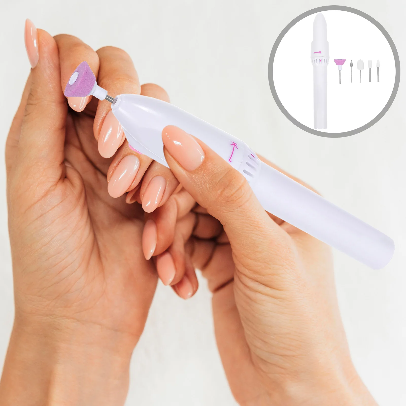 5pcs Pen Electric Pen File 5-In-1 Manicure Grinding Tool For Equipment Nail Art Polish Drill Bit Kit Nail Art Equipment