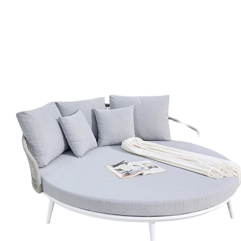 

Outdoor Sofa Big Round Homestay Resort Villa Garden Courtyard Outdoor Living Room High-end Rattan Bed