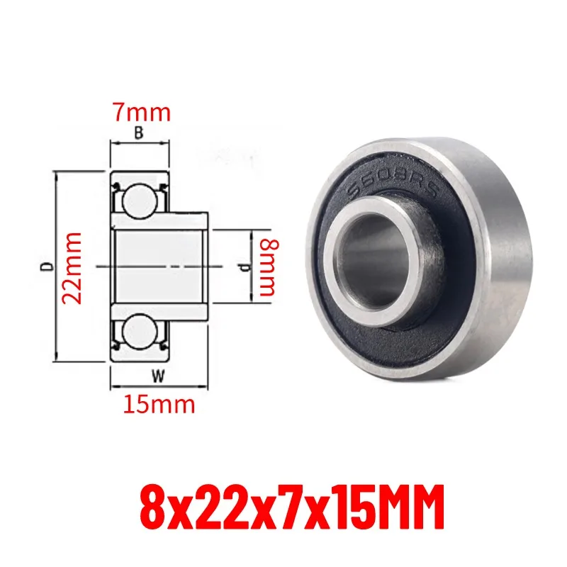 10 Stück nicht standardmäßiges 608ZZ Rillenkugellager, erhöhtes Stufenlager, 8 x 22 x 7 x 8, 8 x 22 x 7 x 9, 8 x 22 x 7 x 10 mm