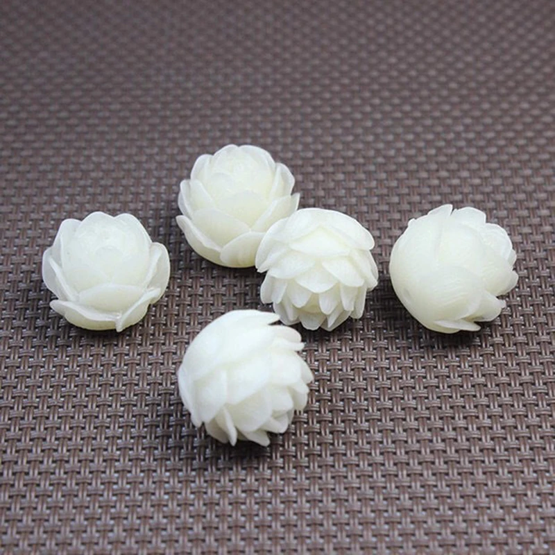 1pcs Manual Carved Lotus Shape Loose Beads DIY Charm Jewelry Flower Spacer Beads