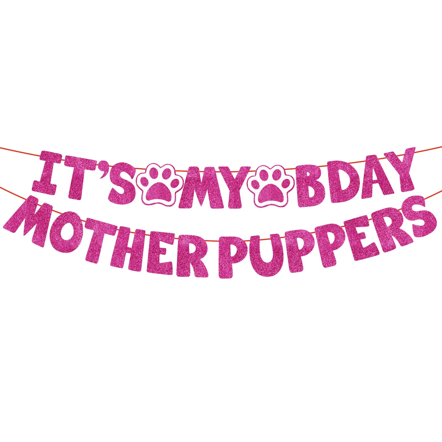 „It's My Birthday Motherpuppers“, lustiges Hunde-Geburtstagsbanner, Wimpelschild für Pfotenpartys, Wimpeldekoration für Welpen und Hunde