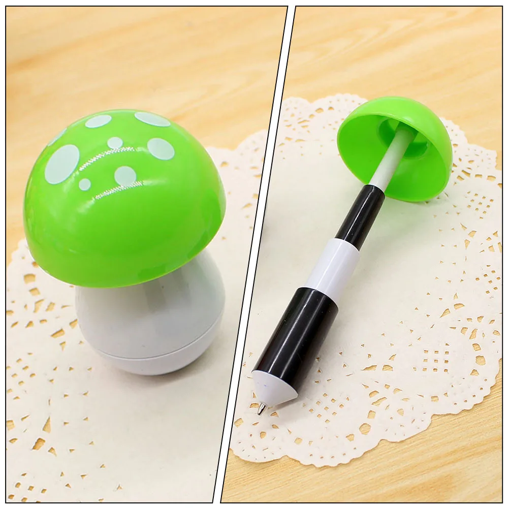 

10 Pcs Retractable Mushroom Ballpoint Pen 's Mushrooms Cute Kawaii Pens Cartoon Adorable Elasticity Small