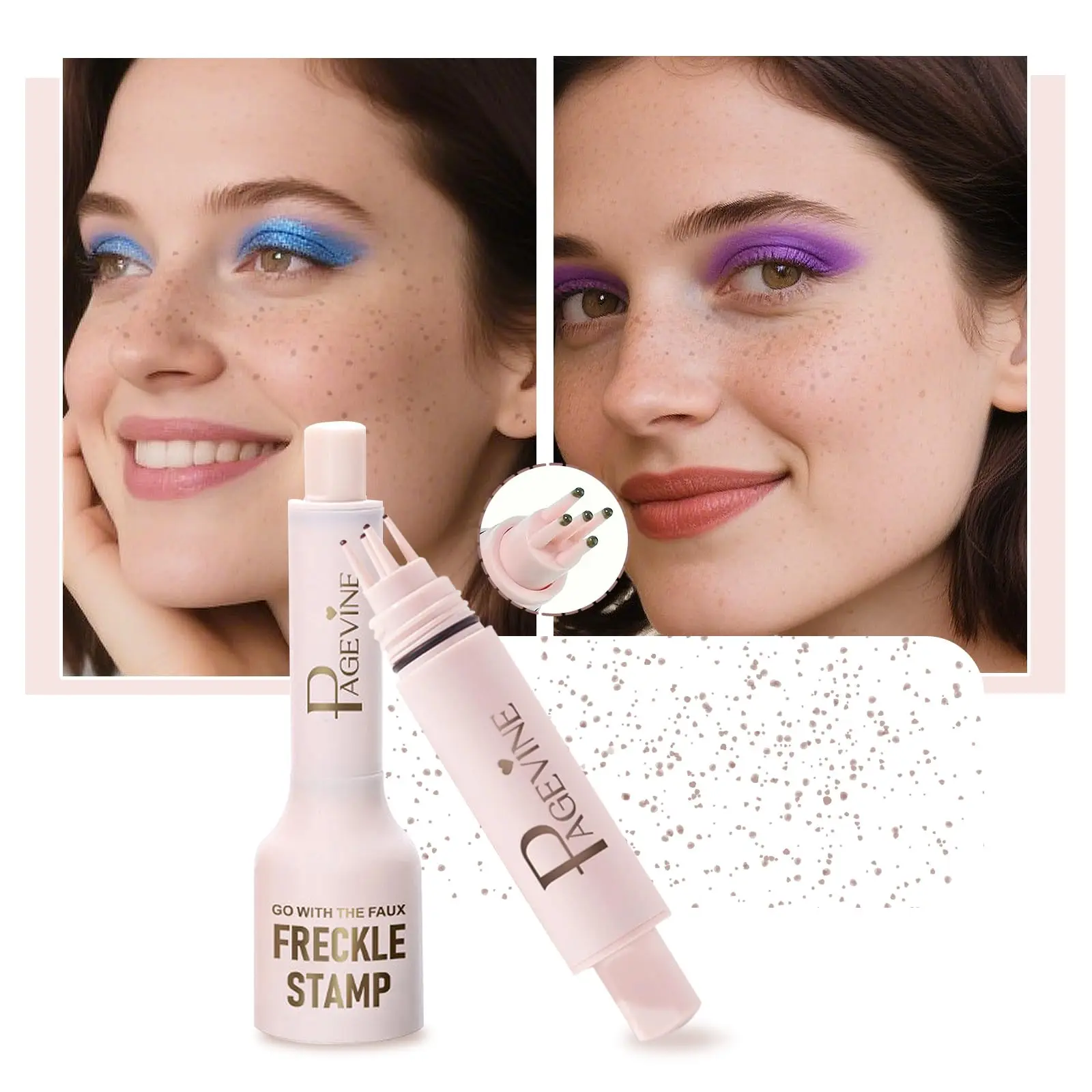 

Freckles Stamp Long-lasting waterproof quick-drying 5-point imitation freckles stamp, one-press for natural pencil tool makeup