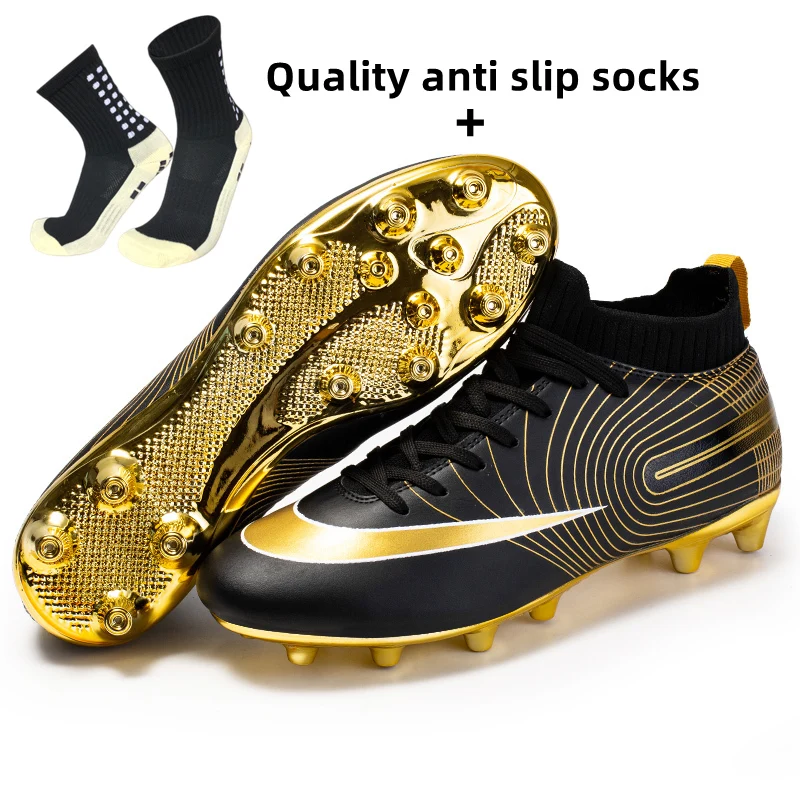 ALIUPS Professional Unisex Soccer Shoes Long Spikes TF Ankle Football Boots Outdoor Grass Cleats Football Shoes Eu size 30-45