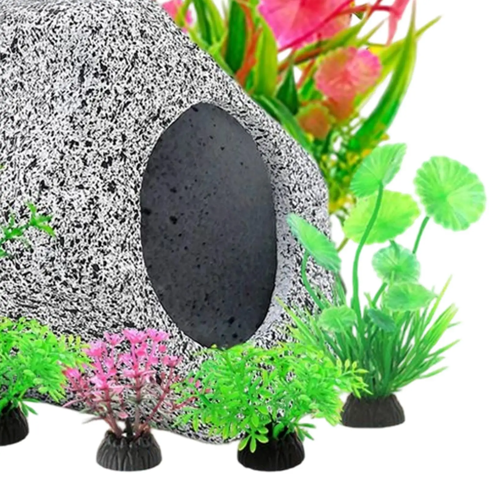 

Украшения для аквариума, искусственные растения, набор украшений в виде рок-пещеры, растения для аквариума для водных домашних животных, Бетта, креветки, щенка, пресноводная вода