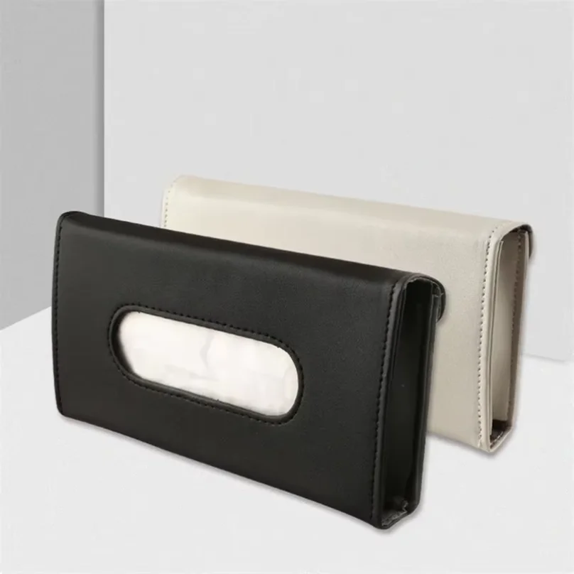 PU Leather Car Tissue Box Sun Visor Hanging Holder Auto Interior Storage And Decoration Accessories for Truck - view 4