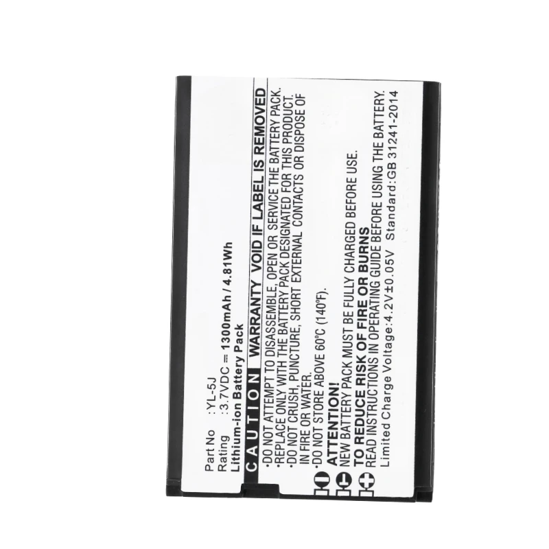 New YL-5J 3.7V 1300mAh 4.81Wh Cordless Phone Rechargeable Battery for Yealink W56-BATT W56H W56h/p W56P W60P One Talk IP DECT